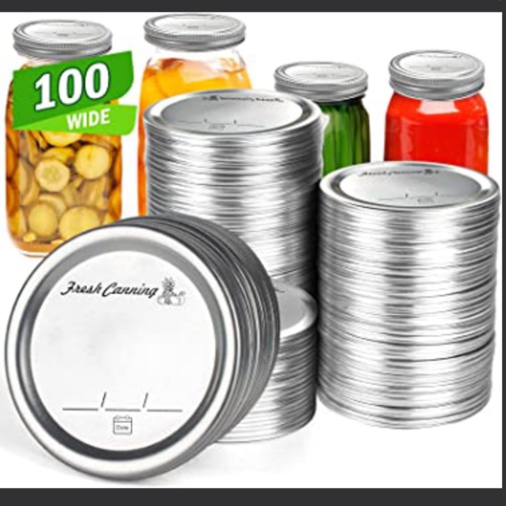 100 Count Wide Mouth Canning Lids - Mason Canning Jar Lids, nwt